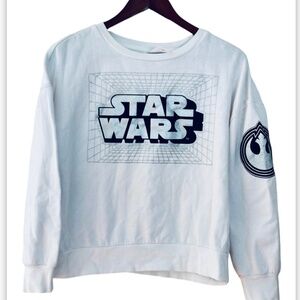 Disney's Star Wars Logo Pullover Sweatshirt-Women white size M